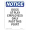 Signmission OSHA Notice Sign, 10" H, 7" W, Rigid Plastic, Dogs At Play Employees Only Past Sign, Portrait OS-NS-P-710-V-11436 - alternate 1